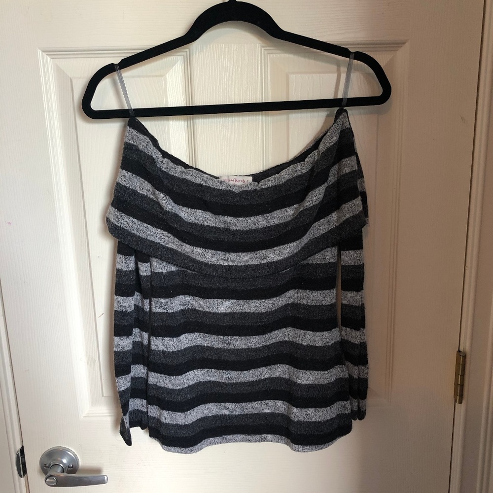Off-The-Shoulder Striped Sweater